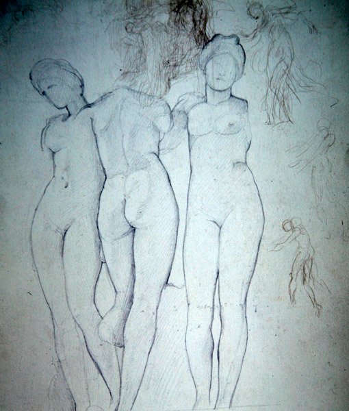 Trzy akty (ołówek na papierze) autorstwa William Blake Richmond