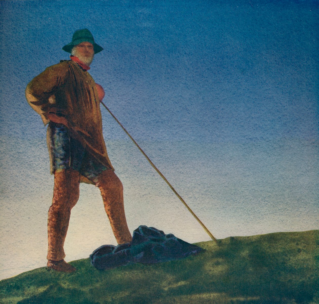 Pasterz słyszy działa o świcie, ok. 1910, ok. 1932 autorstwa William Blamire Young