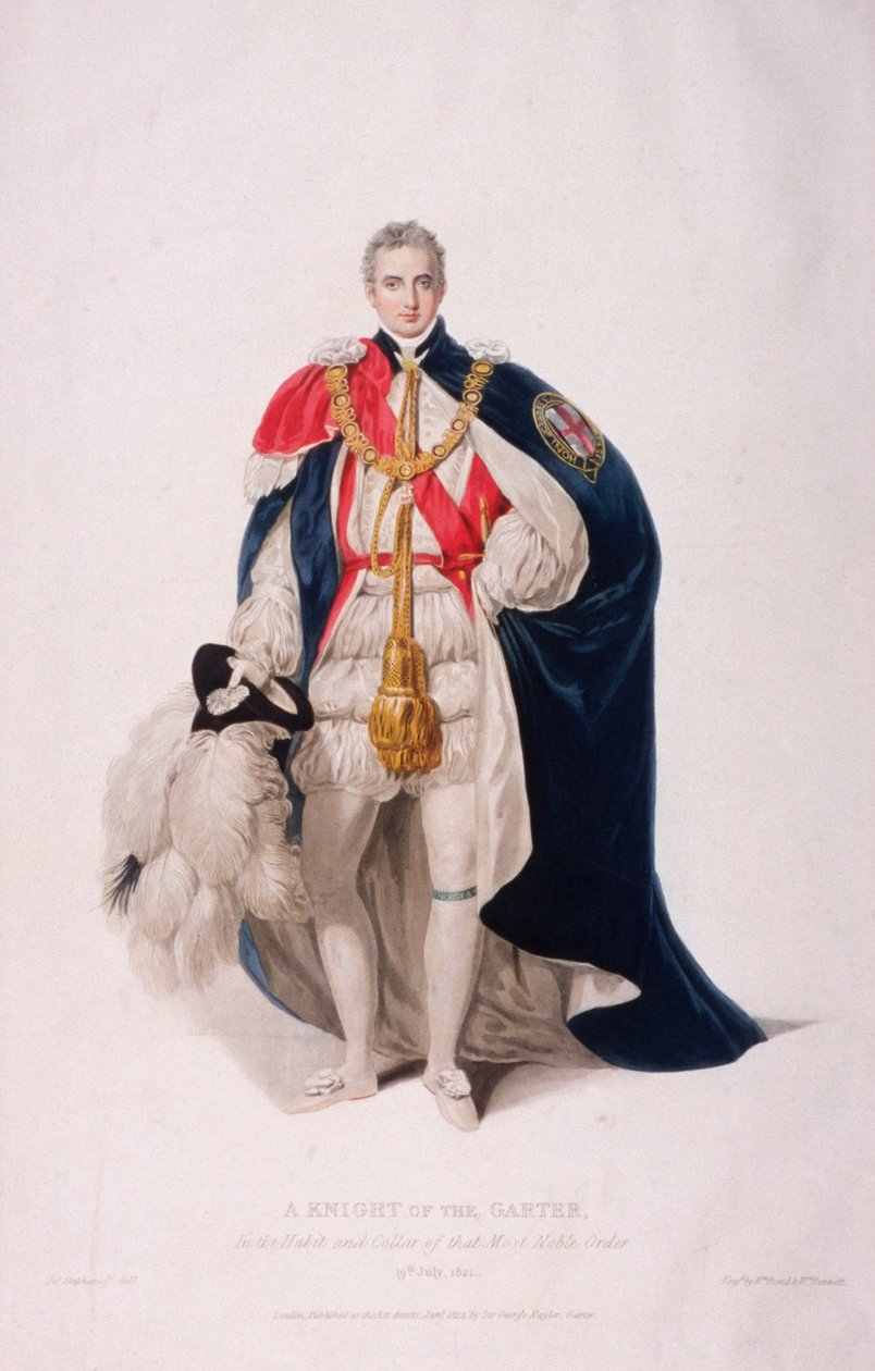 Rycerz Podwiązki w stroju ceremonialnym, 1824 autorstwa William Bond