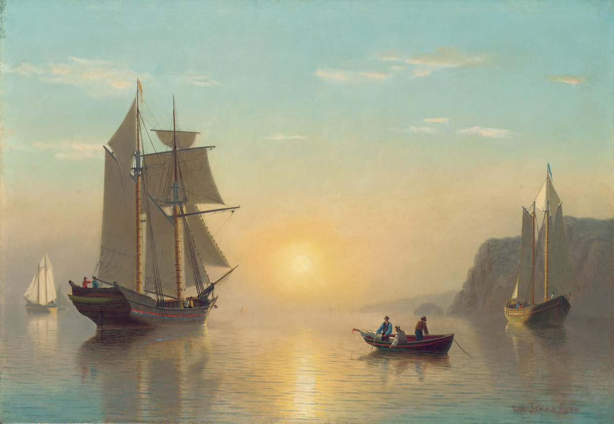 Spokojny zachód słońca w zatoce Fundy, ok. 1860 r. autorstwa William Bradford
