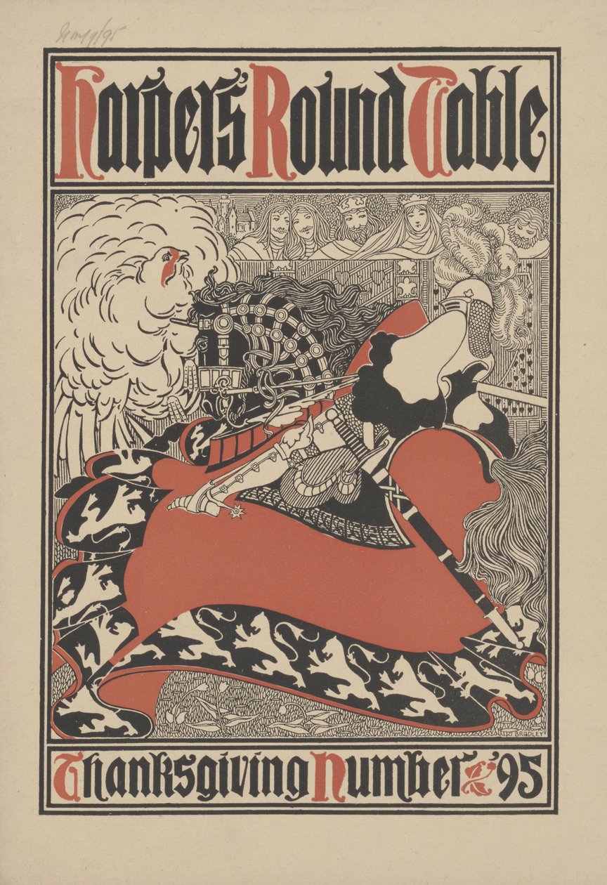 Okrągły stół Harpera - Numer na Święto Dziękczynienia, 1895 autorstwa William Bradley