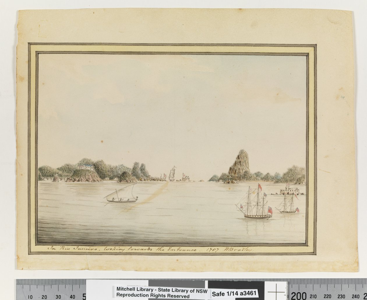 Opp. p. 36. `W Rio Janeiro, patrząc w kierunku wejścia. 1787