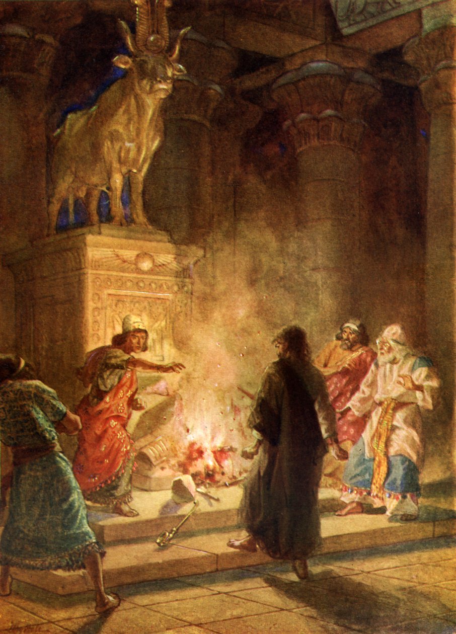 Prorok Boży potępia bałwochwalstwo Jeroboama - Biblia autorstwa William Brassey Hole