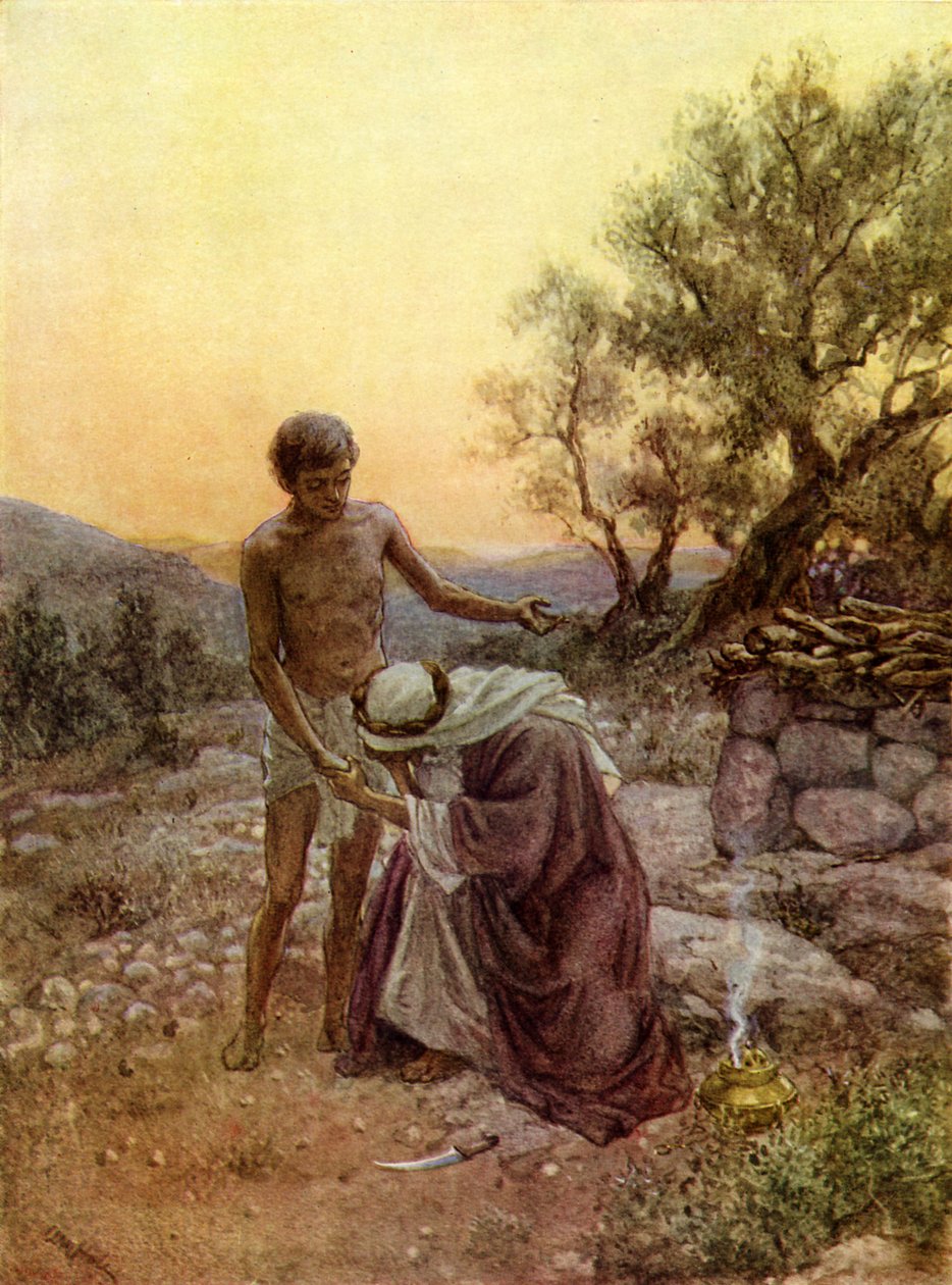 Abraham i Izaak na górze Moria - Biblia autorstwa William Brassey Hole