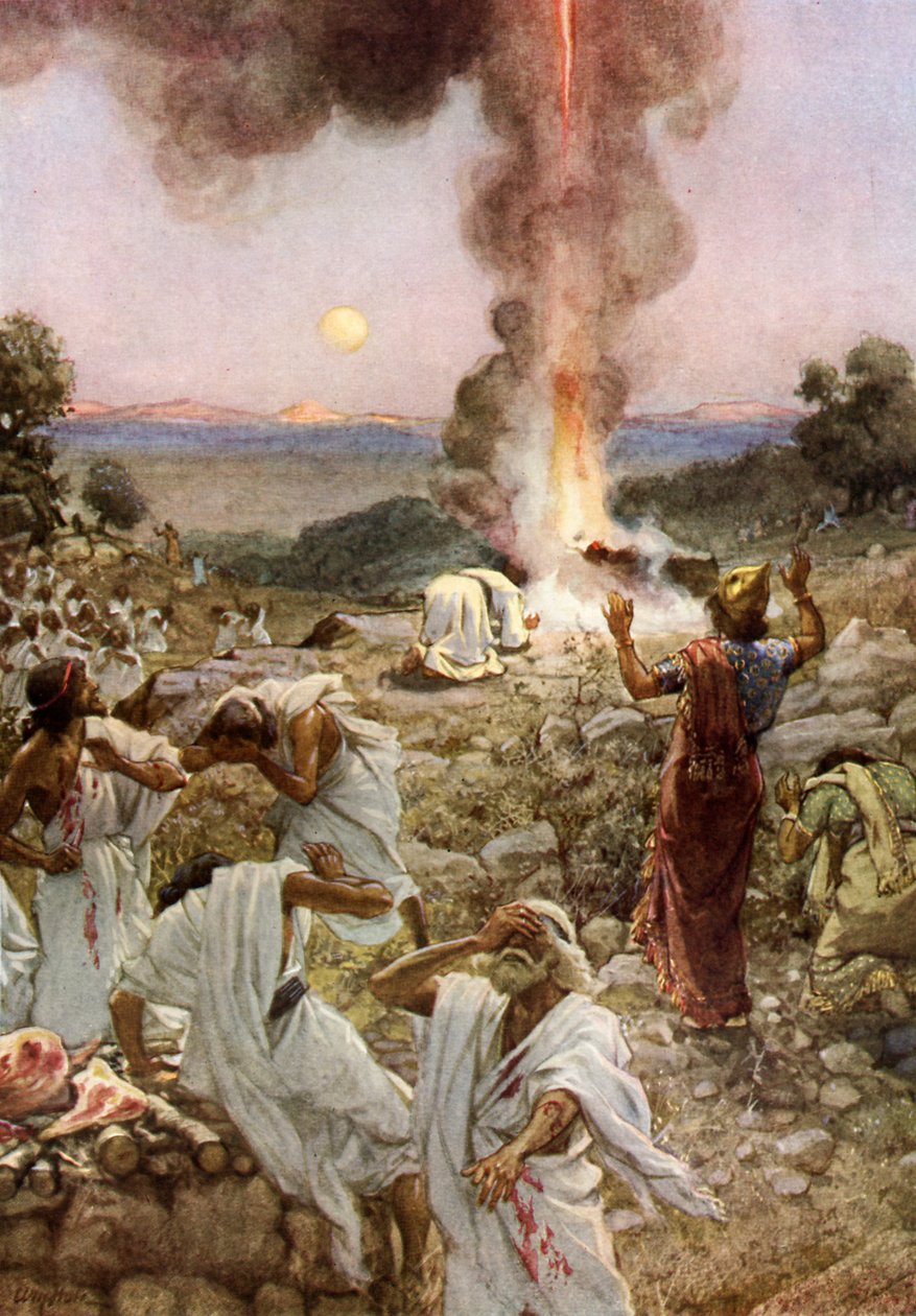 Ofiara Eliasza na Górze Karmel - Biblia autorstwa William Brassey Hole