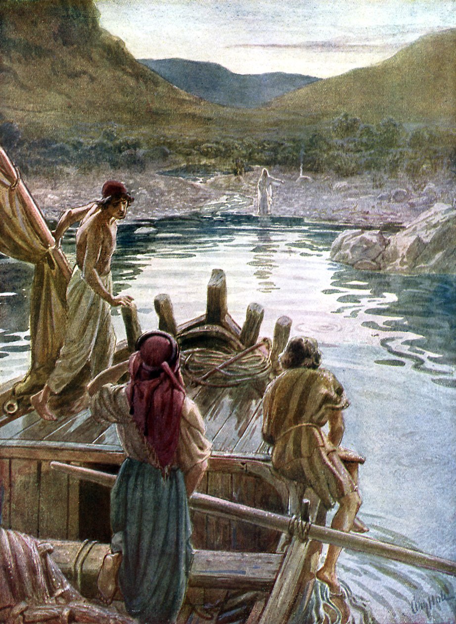 Jezus ukazuje się uczniom nad morzem Galilejskim - Biblia autorstwa William Brassey Hole