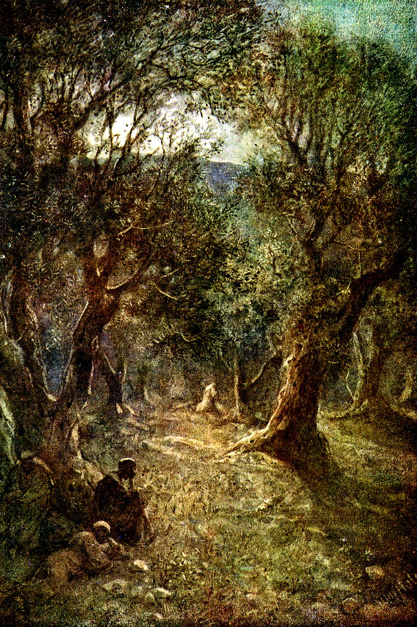 Jezus modli się w Getsemani - Biblia autorstwa William Brassey Hole