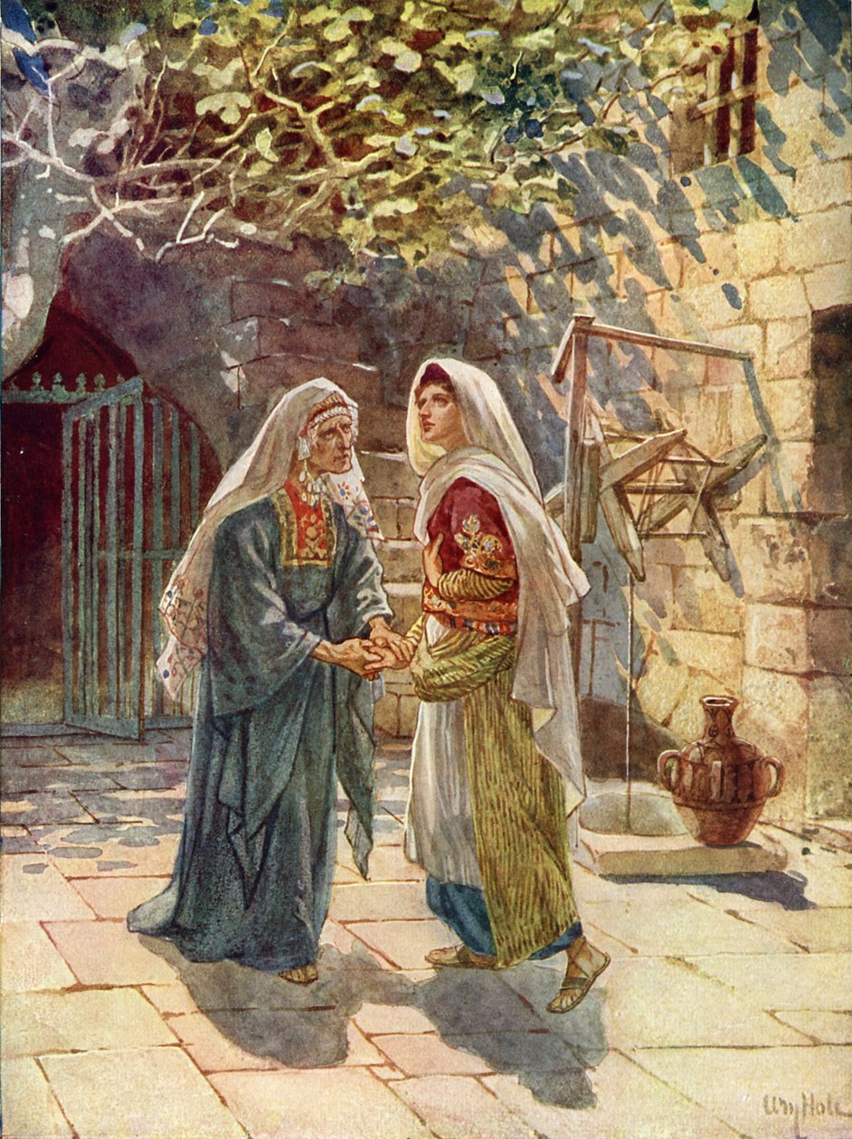 Maryja idzie do domu Zachariasza - Biblia autorstwa William Brassey Hole