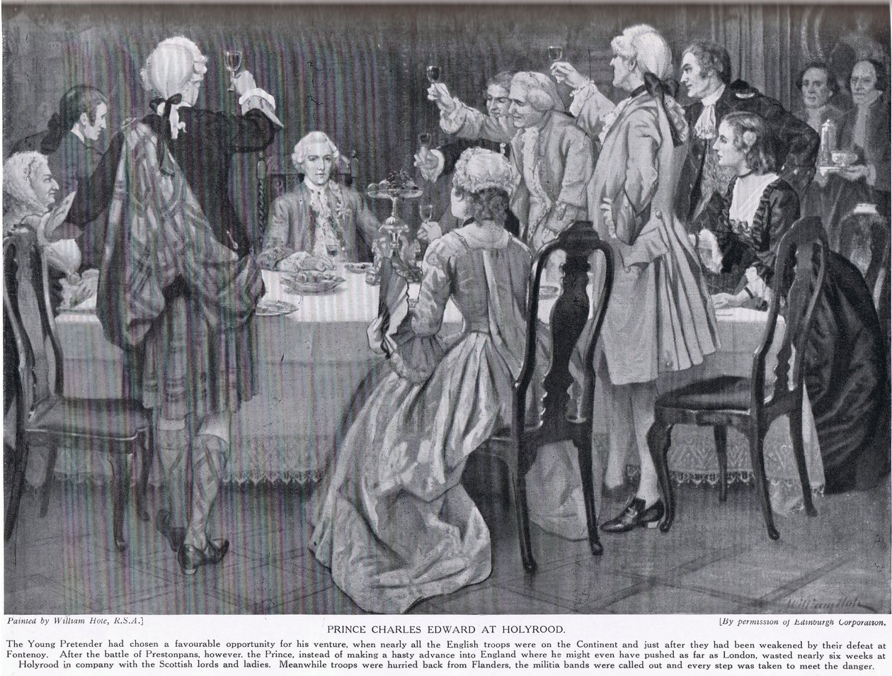 Książę Karol Edward w Holyrood, ilustracja z „Hutchinson
