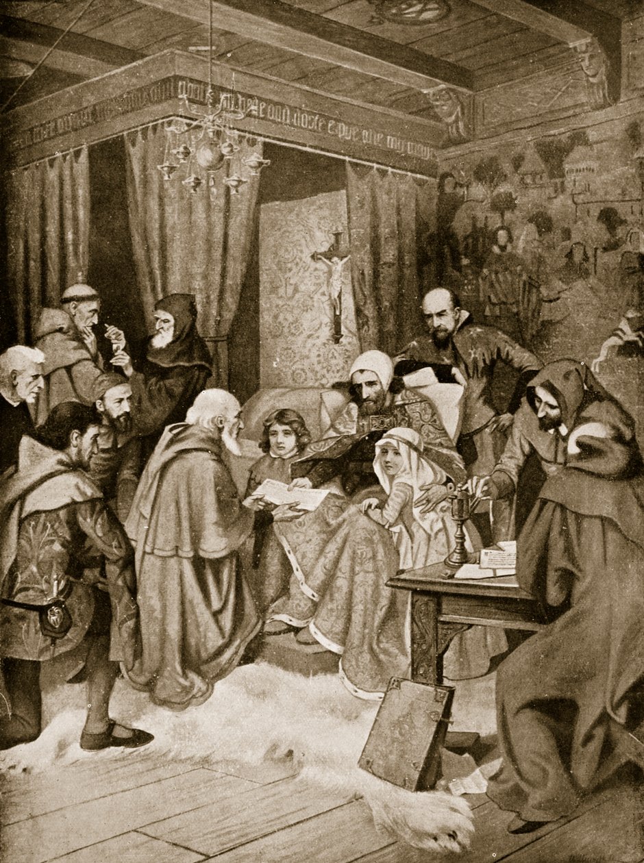 Robert Bruce nadający Kartę, 1329 r., ilustracja z "Hutchinson