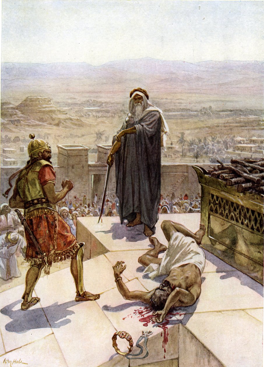 Samuel zabija Agaga w Gilgal - Biblia autorstwa William Brassey Hole