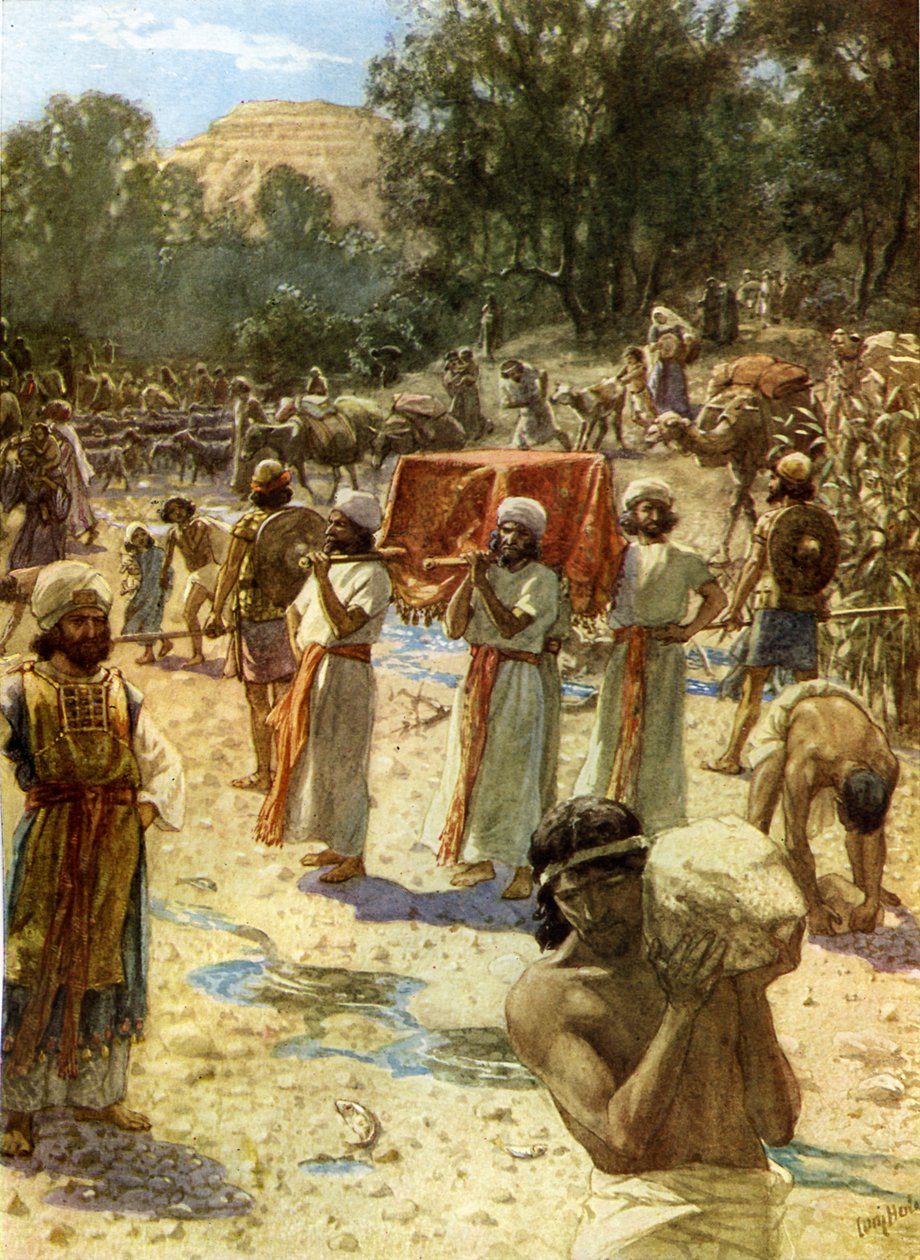 Kapłani izraelscy trzymający Arkę - Biblia autorstwa William Brassey Hole