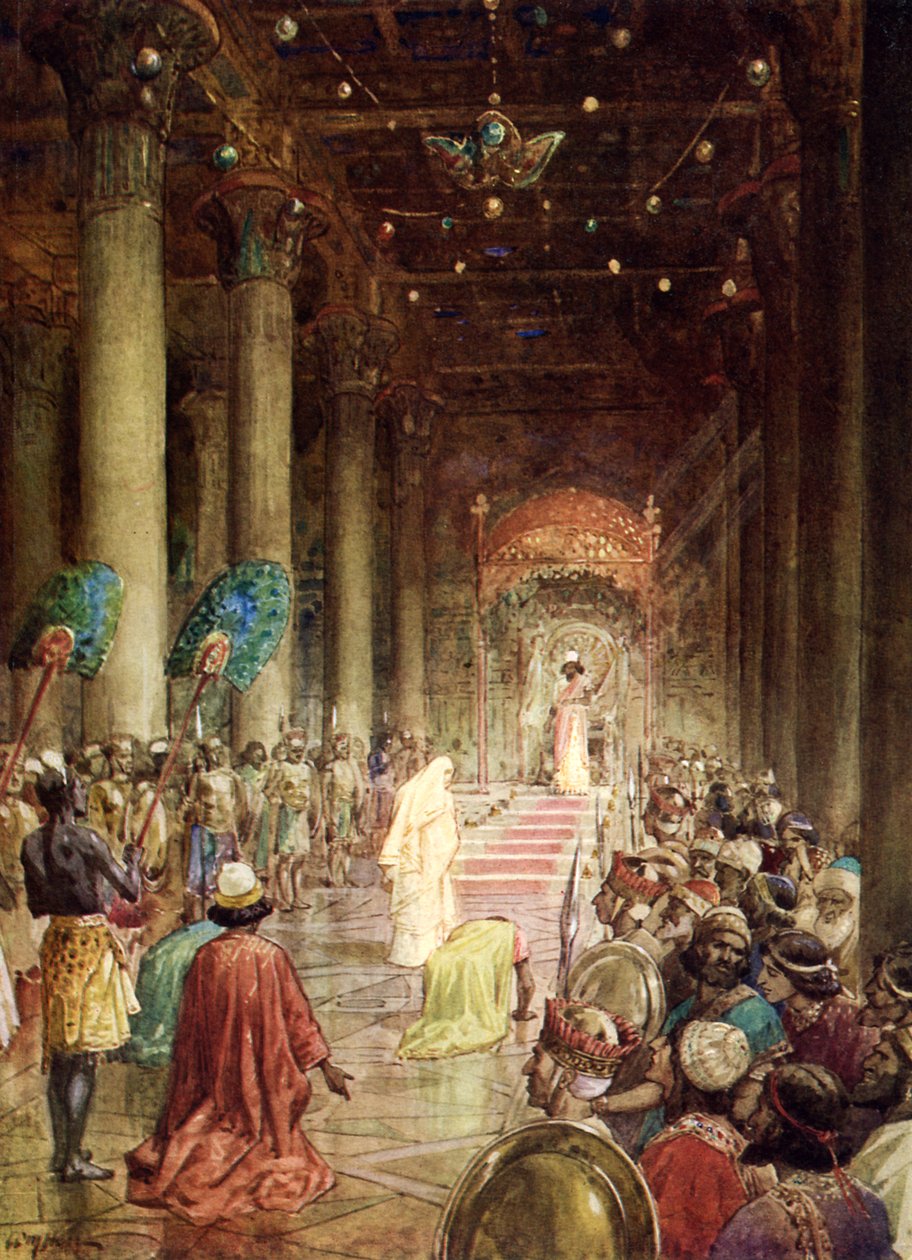 Królowa Saby odwiedza króla Salomona - Biblia autorstwa William Brassey Hole