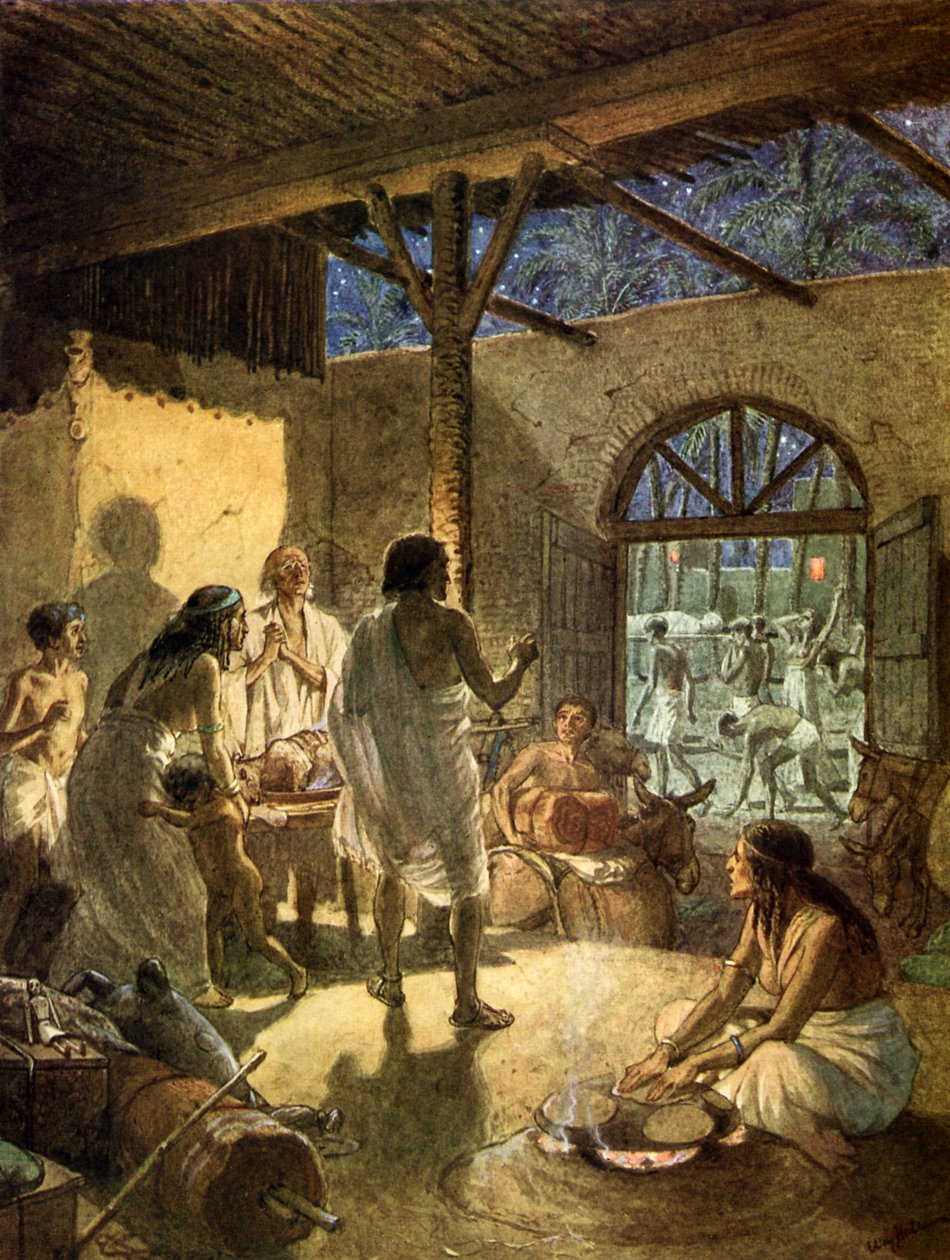 Śmierć pierworodnych, ostatnia z dziesięciu plag. - Biblia autorstwa William Brassey Hole