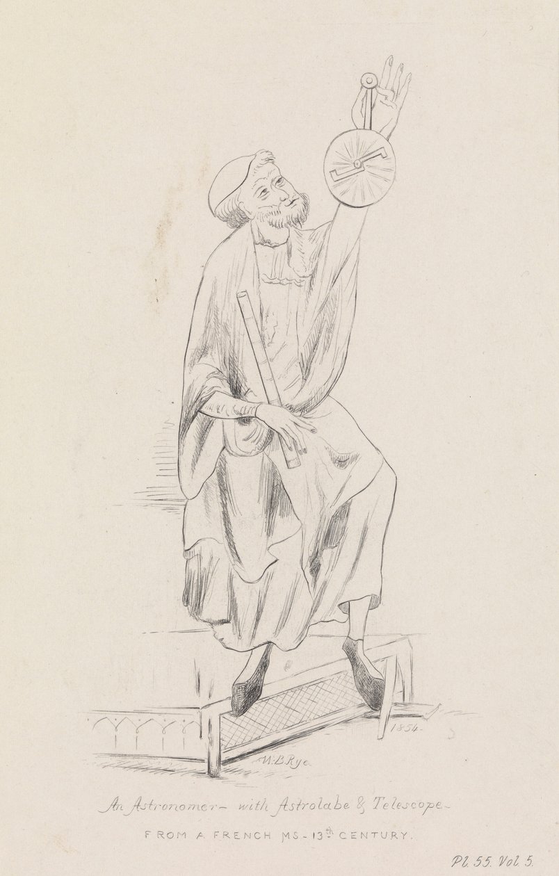 Astronom z astrolabium i teleskopem autorstwa William Brenchley Rye