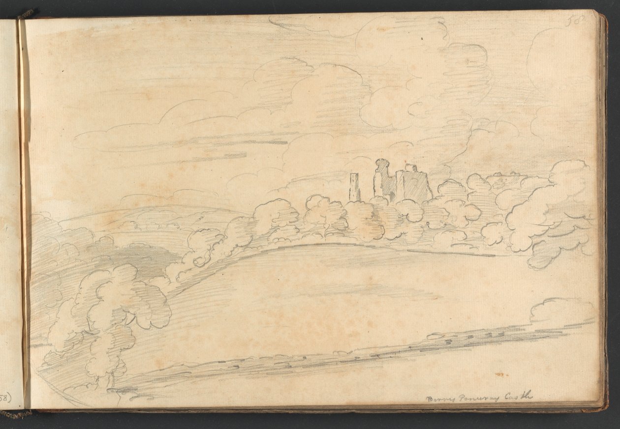 Zamek Berry Pomeroy autorstwa William Brockedon