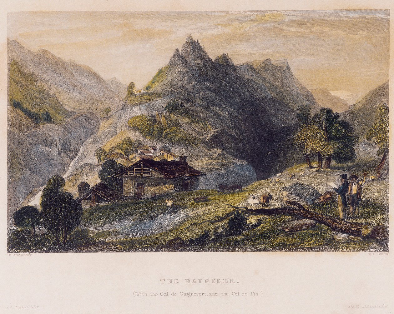 Widok na balsylę (bazylię) z Col de Guignevert i Col de Pis autorstwa William Brockedon