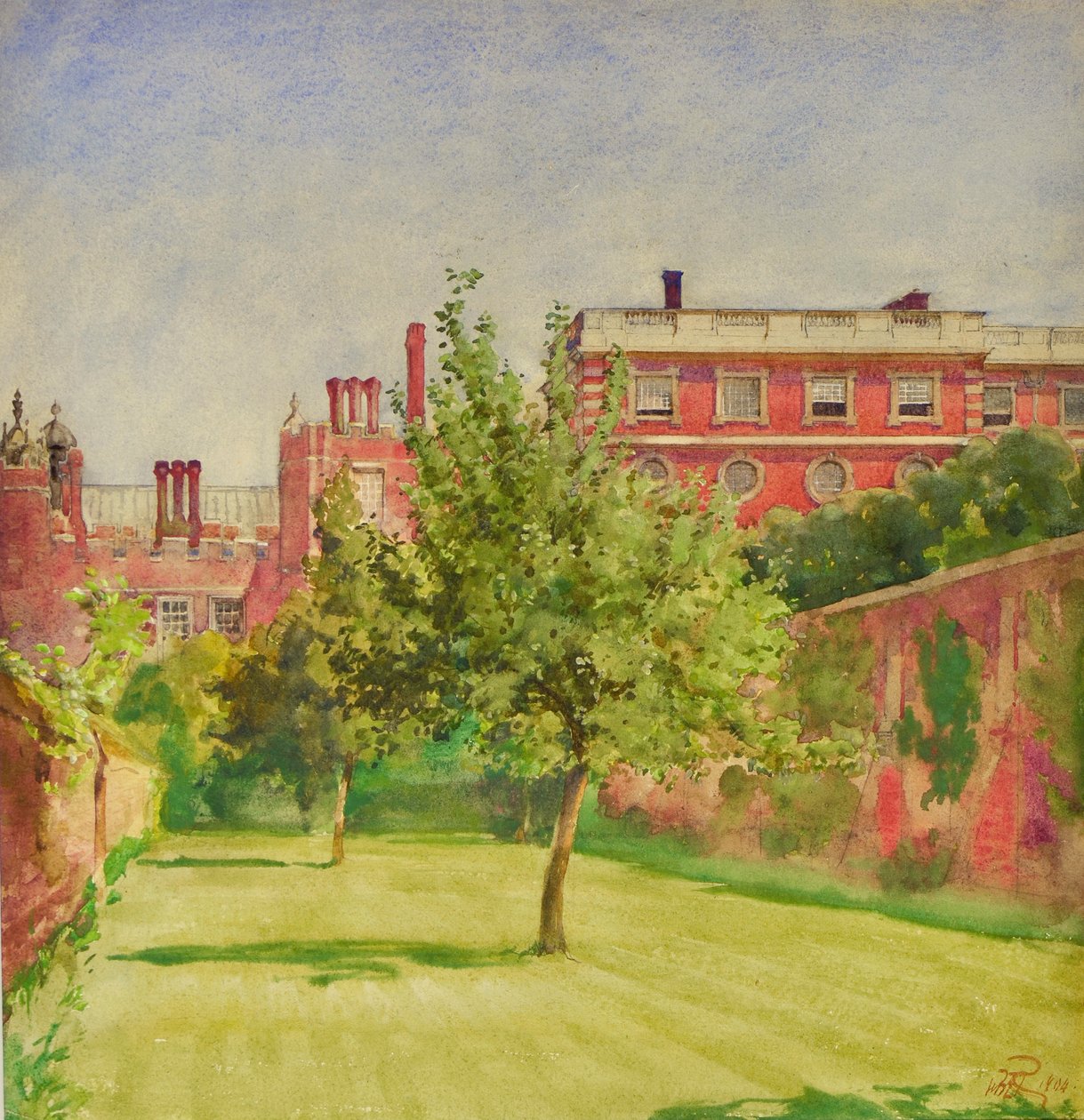 Hampton Court z prywatnego ogrodu autorstwa William Bruce Ellis Ranken