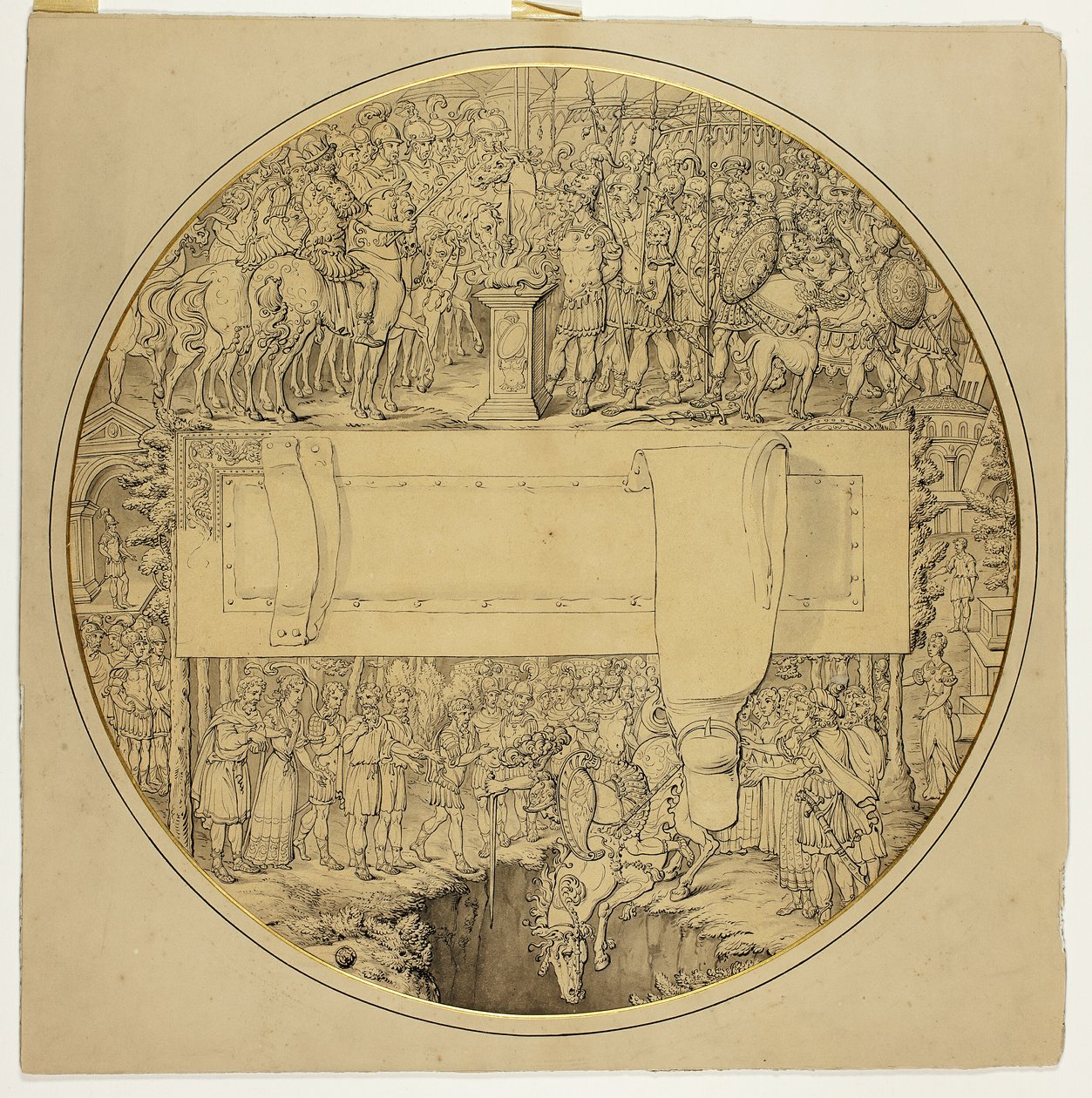 Tarcza ceremonialna z rzymską sceną bitwy autorstwa William Burgess