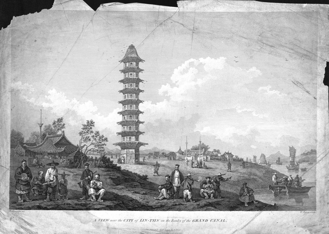 Widok w pobliżu miasta Lin-Tsin na brzegach Canal Grande, 1796 autorstwa William Byrne