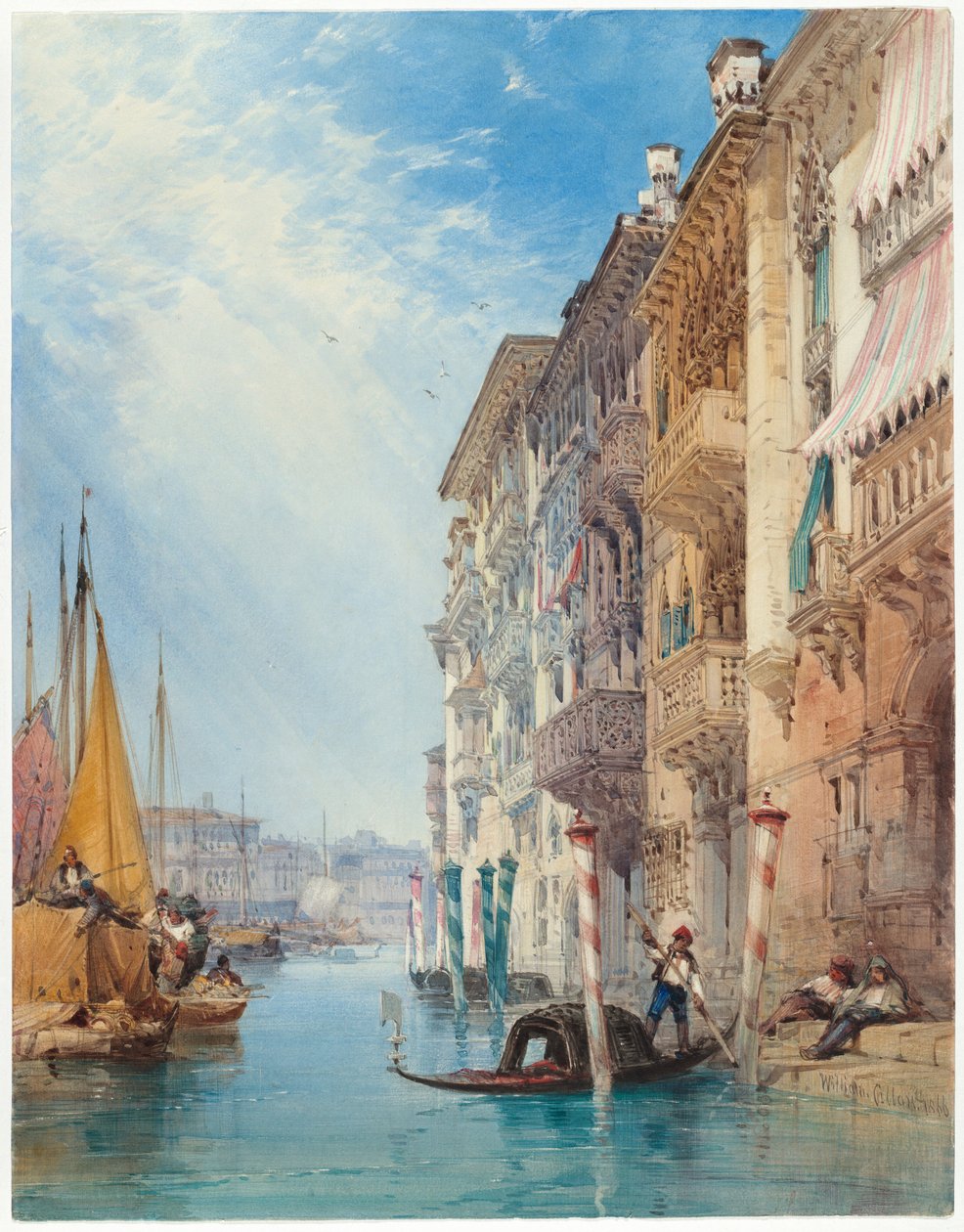 Gondola na Canale Grande, Wenecja autorstwa William Callow