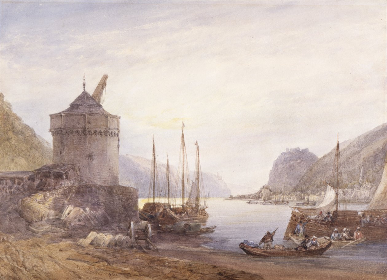 Andernach nad Renem (akwarela na białym papierze tkanym) autorstwa William Callow