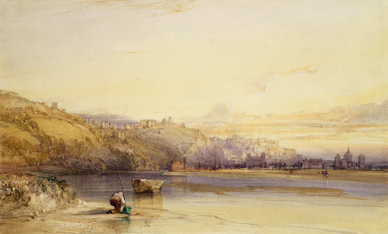 Brzegi rzeki Saone, Lyon autorstwa William Callow