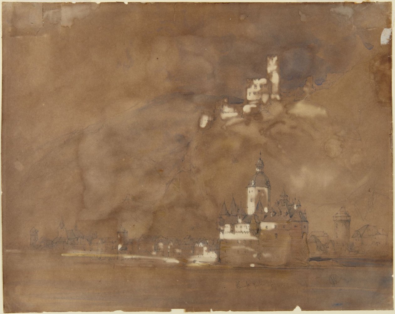 Kaub, Gutenfels, Palatynat autorstwa William Callow