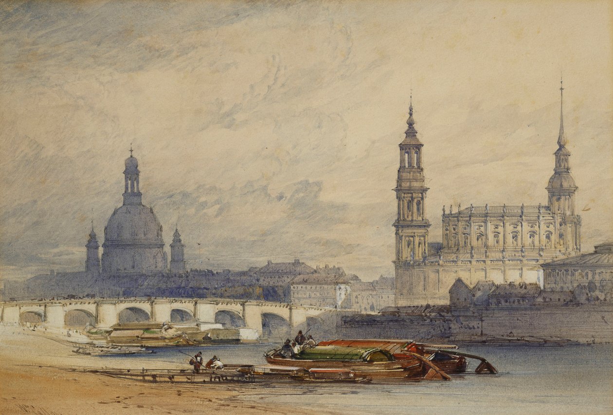 Drezno znad Łaby, 1853 autorstwa William Callow