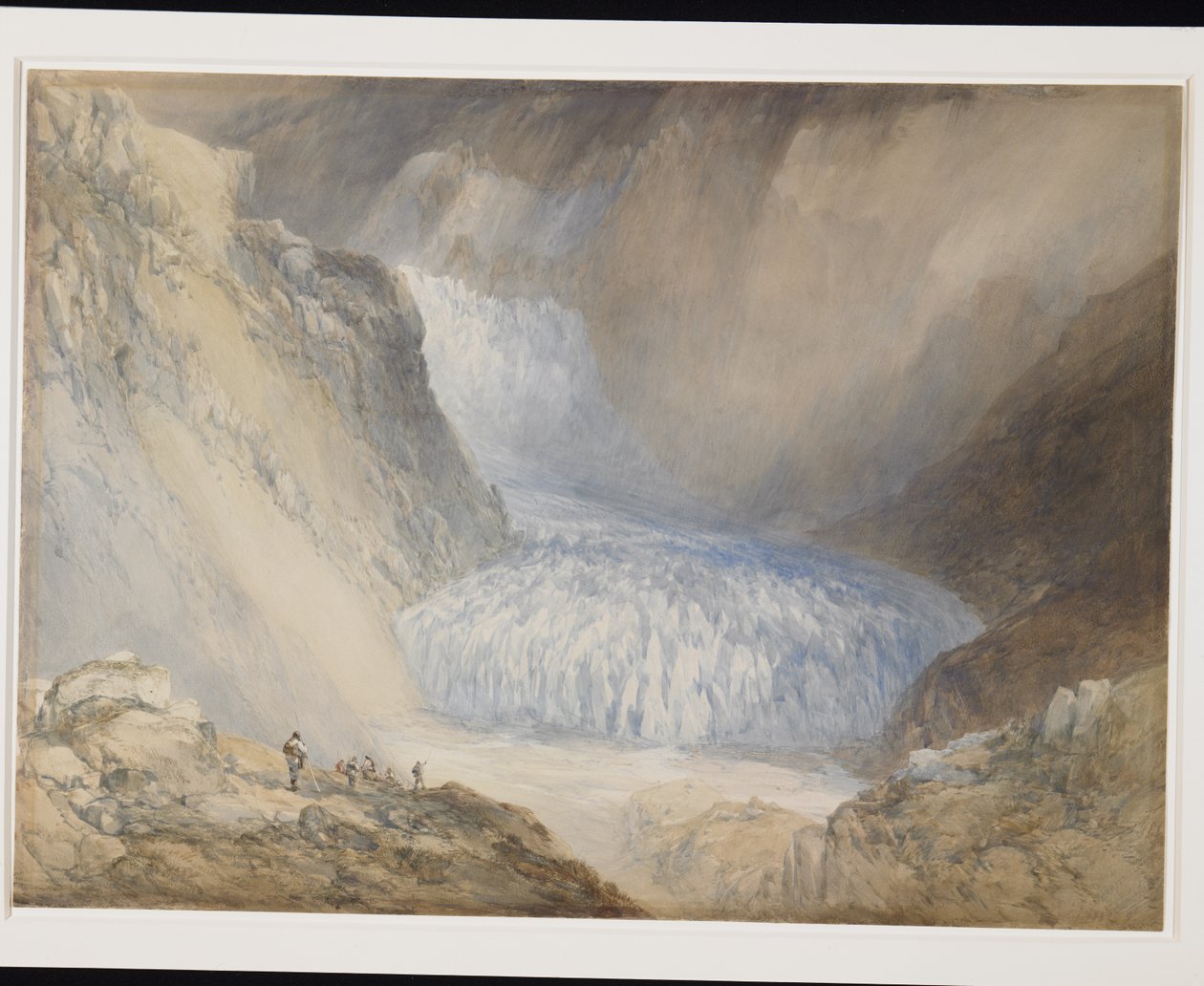 Glacier Du Rhone And The Galenstock, From The Furka Pass Road (akwarela na ołówku wzmocniona bielą na białawym papierze) autorstwa William Callow