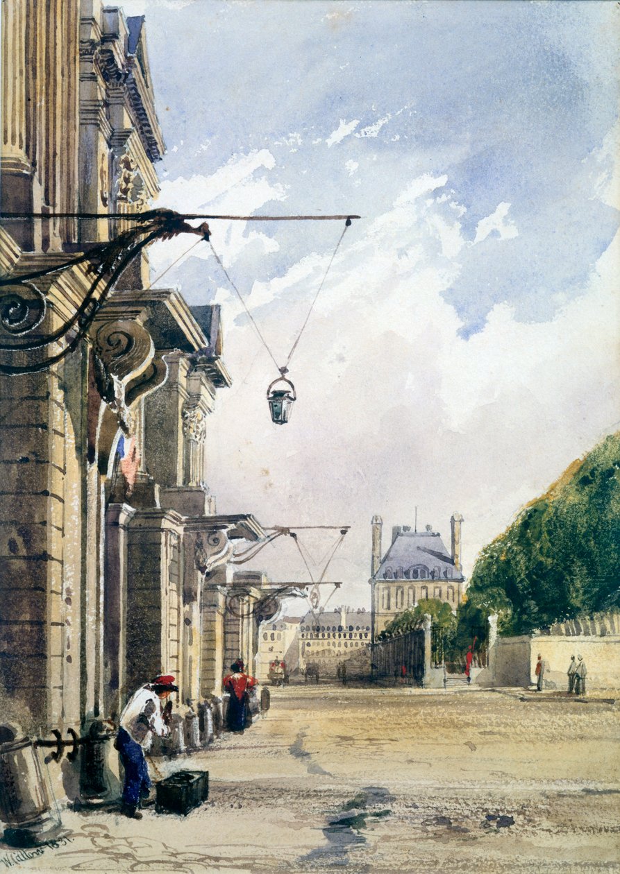Rue de Rivoli, niedaleko Tuileries, Paryż, 1831 autorstwa William Callow