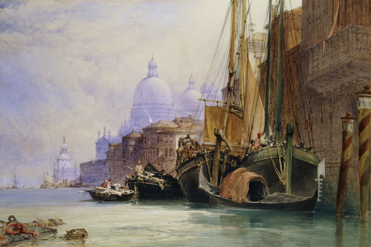 Santa Maria della Salute i Canal Grande, Wenecja, autorstwa William Callow