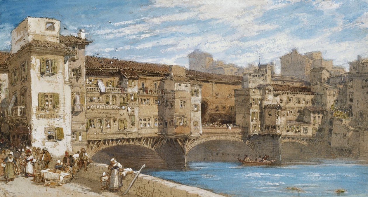 Ponte Vecchio, Florencja, 1877 r. autorstwa William Callow