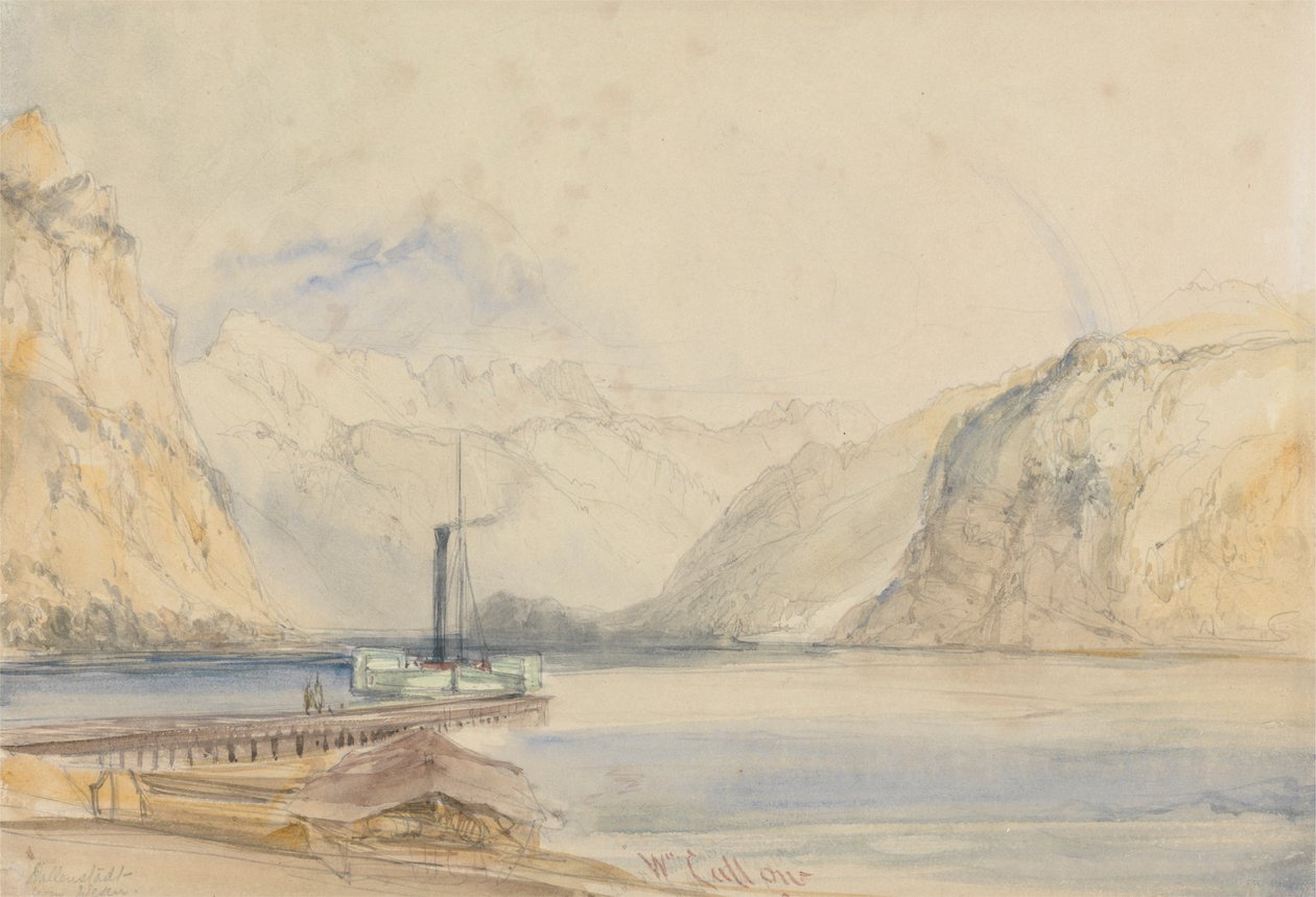 Walenstadt z Weesen w Szwajcarii autorstwa William Callow