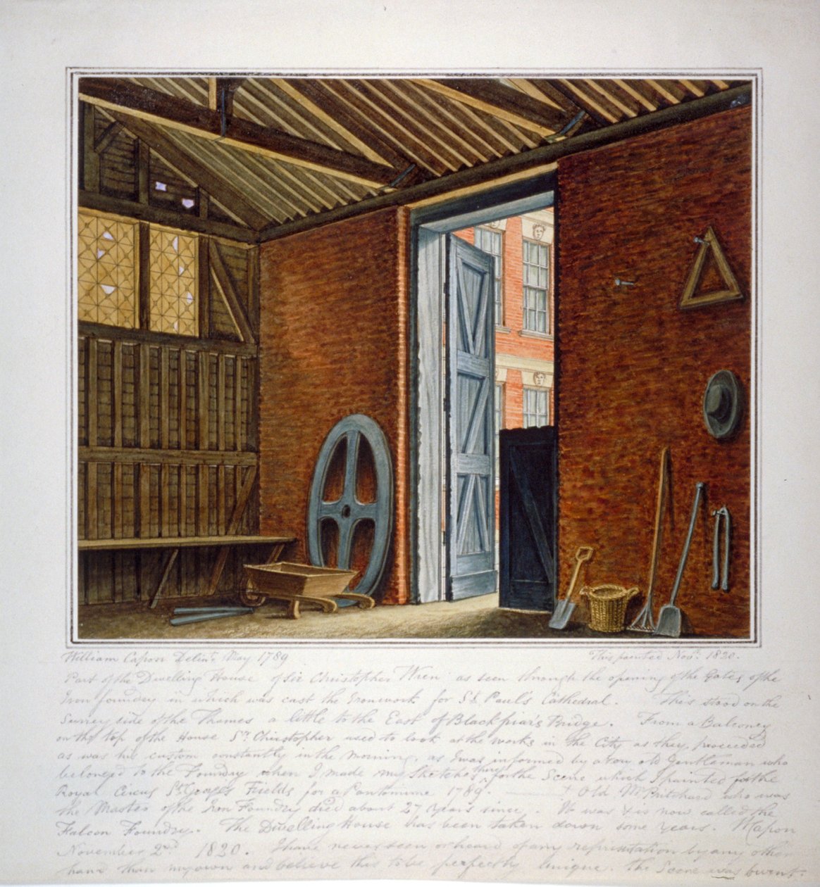 Część domu mieszkalnego Sir Christophera Wrena, Southwark, Londyn, 1820. autorstwa William Capon