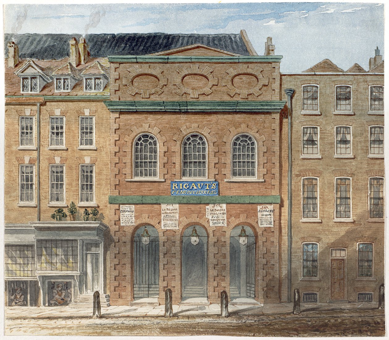 Pierwsza Opera na Haymarket, spalona w 1789 r. autorstwa William Capon