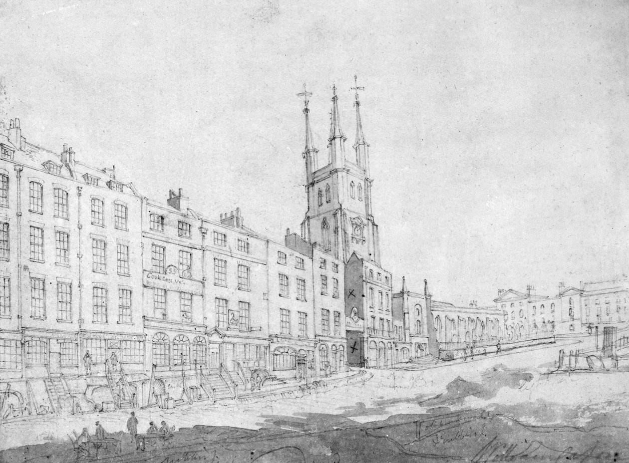 Widok Snow Hill w trakcie ulepszania, 1803 (rysunek) autorstwa William Capon