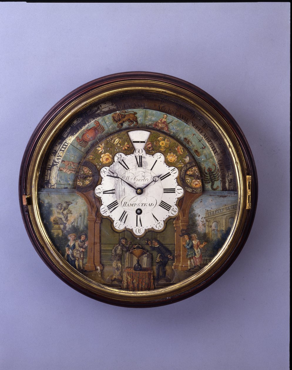 Zegar tarczowy, koniec XIX wieku, cyferblat ok. 1770 (mahoń) autorstwa William Carter