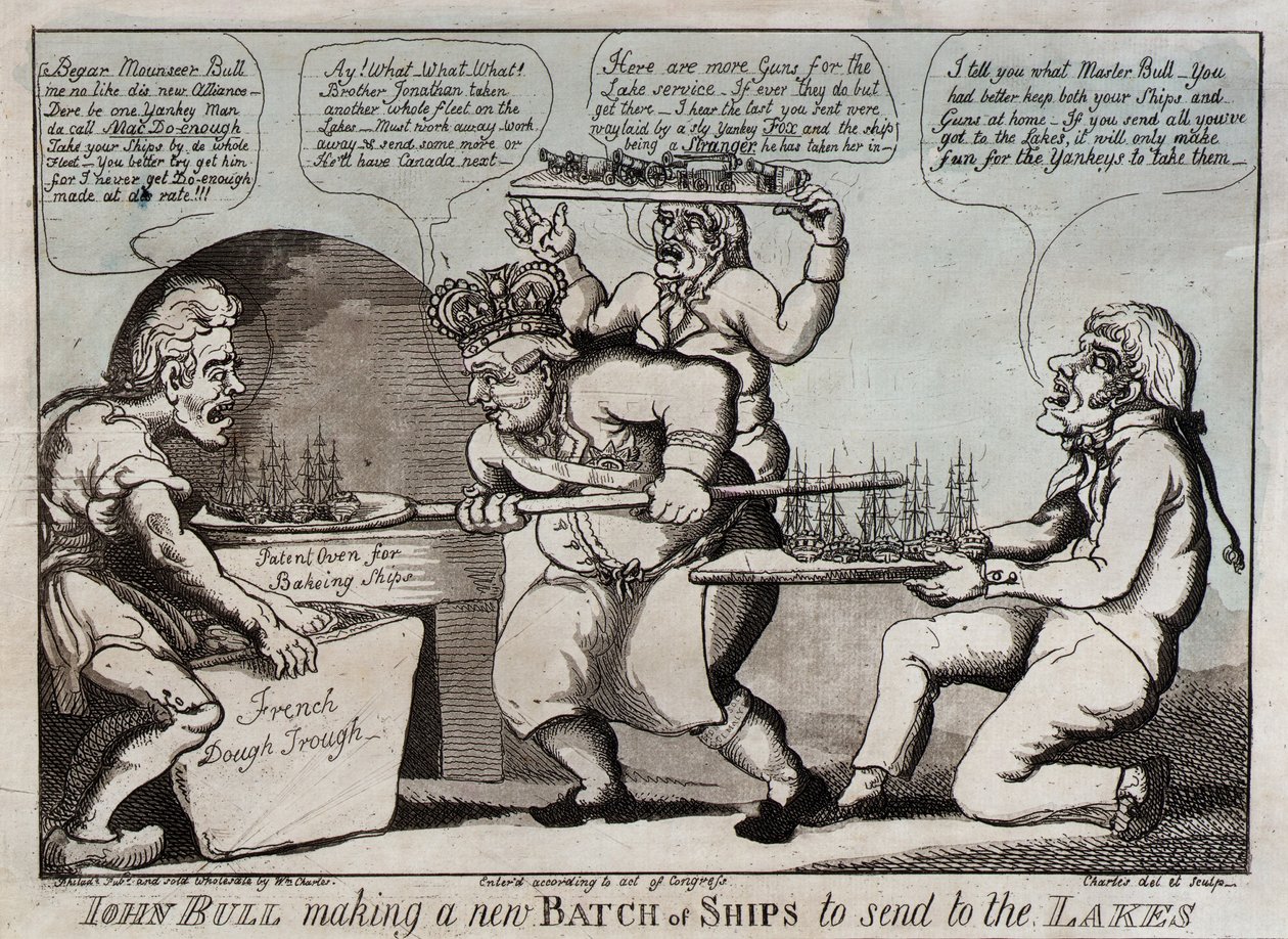 John Bull przygotowuje nową partię statków do wysłania na jeziora autorstwa William Charles