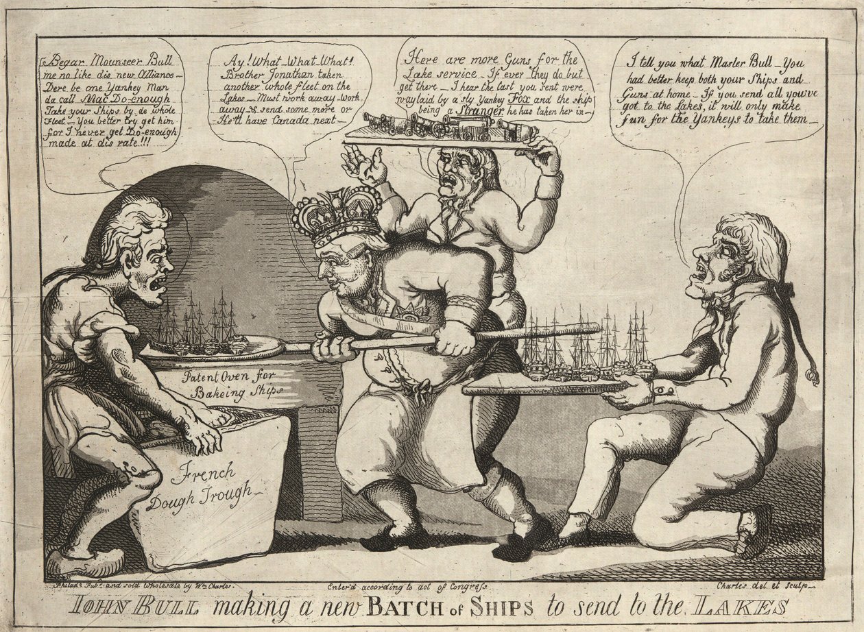 John Bull przygotowuje nową partię statków do wysłania na jeziora autorstwa William Charles