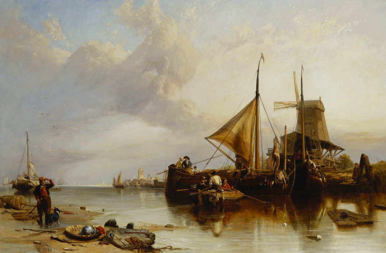 Scena w pobliżu Monnikendam na Zuyder Zee autorstwa Clarkson Frederick Stanfield
