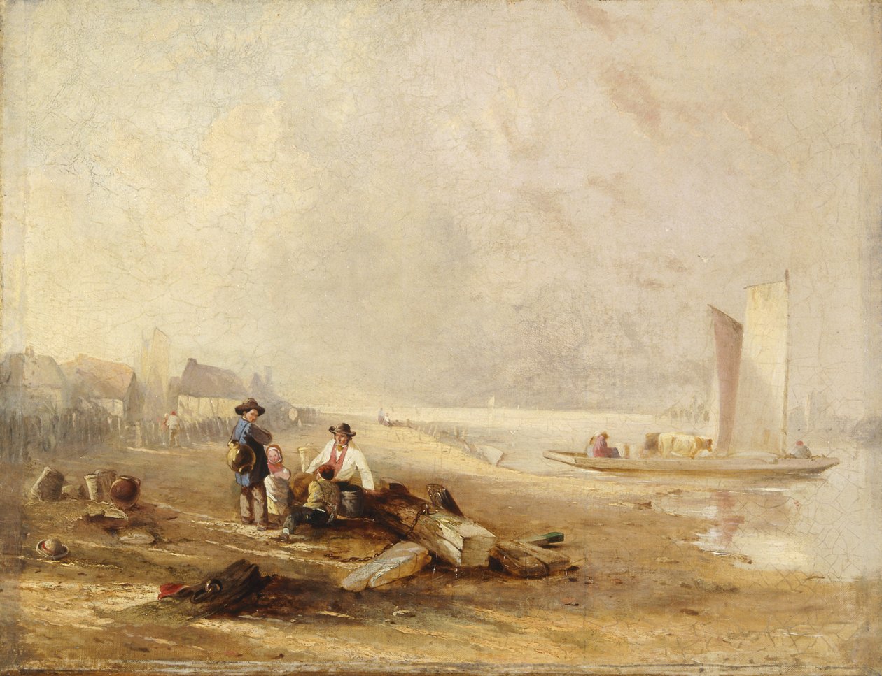 Brzeg rzeki (olej na płótnie) autorstwa William Clarkson Stanfield