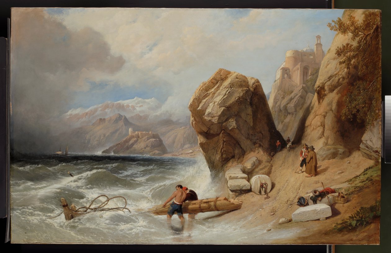 Scena na wybrzeżu w pobliżu Genui, 1846 autorstwa Clarkson Frederick Stanfield
