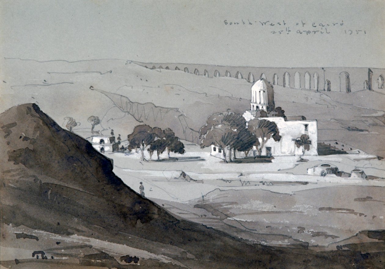 „Widok na południowy zachód od Kairu”, 1851. autorstwa William Clerihew