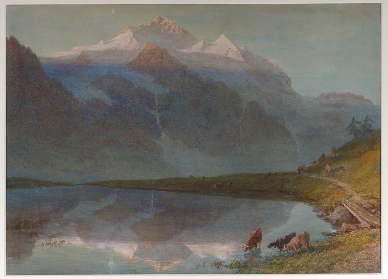 Scena górska - Jungfrau (akwarela) autorstwa William Collingwood