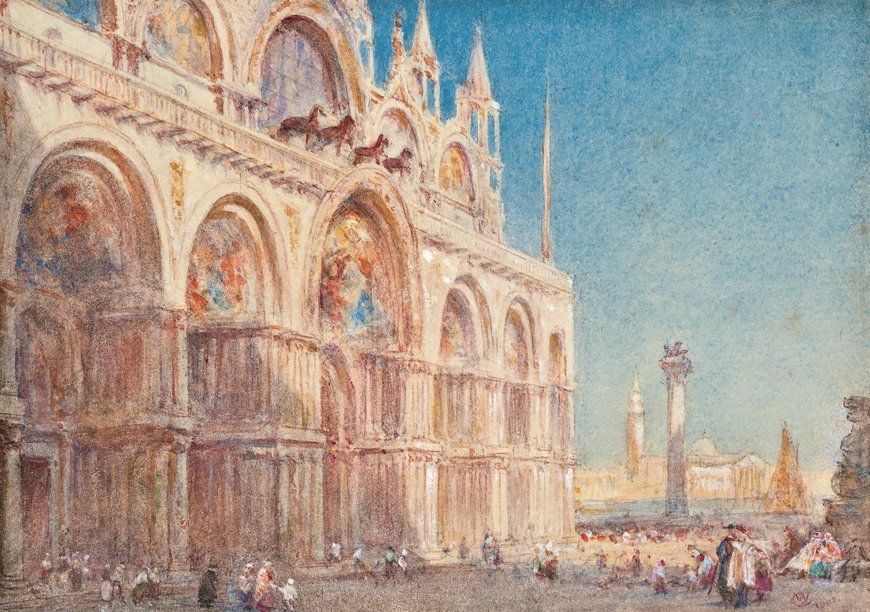 Widok na katedrę św. Marka, Wenecja autorstwa William Collingwood
