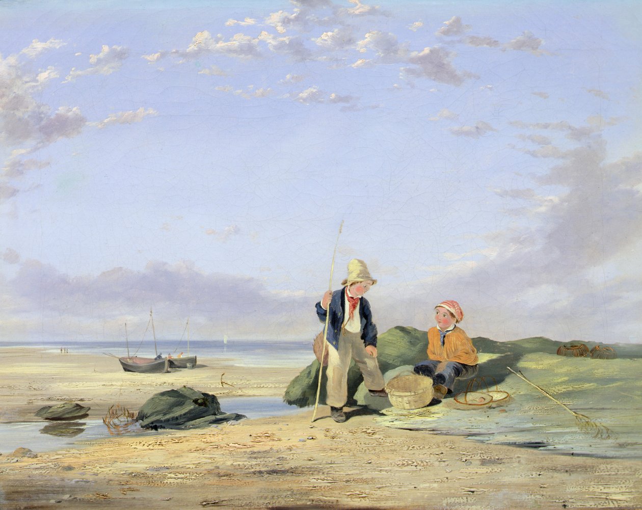 Postacie na plaży (olej na płótnie) autorstwa William Collins