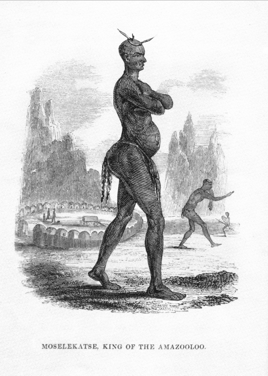 Moselekatse, król Amazooloo, 1852 autorstwa William Cornwallis Harris