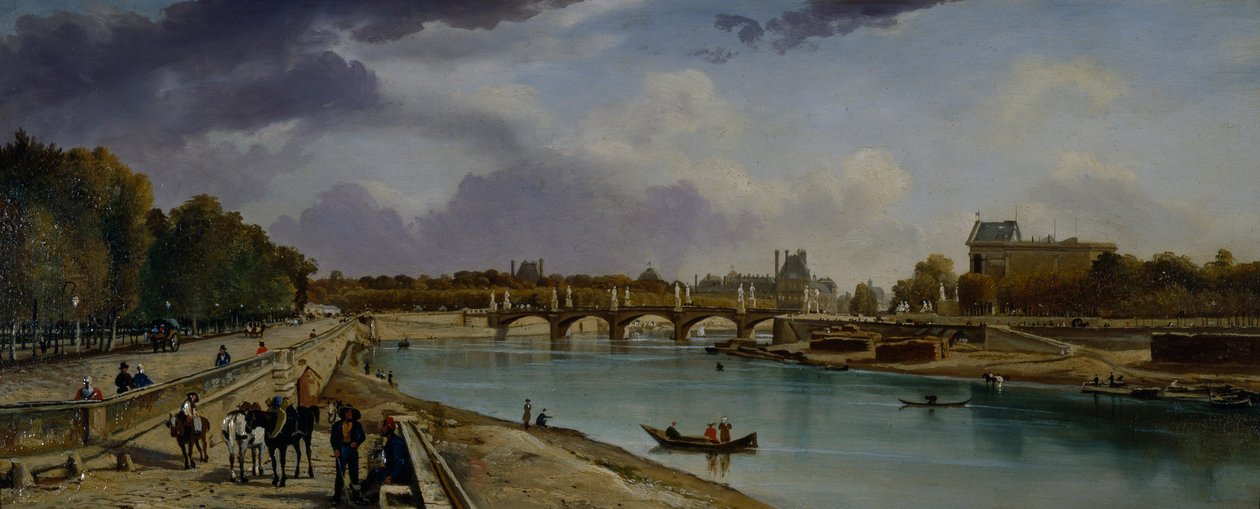 Sekwana pod Paryżem, ok. 1825-35 (olej na desce) autorstwa William Cowen