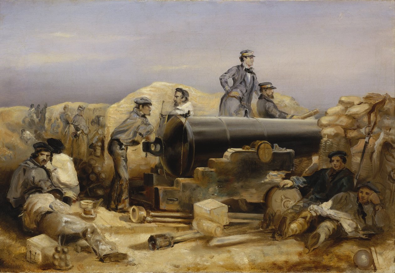 Wojna krymska (1853-1856): Bateria artyleryjska "Diament" podczas oblężenia Sewastopola, 15 grudnia autorstwa William 